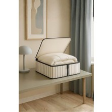 Piev Pratik Çok Amaçlı Baza Altı ve Yastık Düzenleyici Hurç Beyaz Çizgili Xl