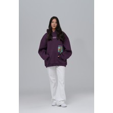 Saw Urbanity Paradise Within Oversize Sweatshirt Kadın Mor