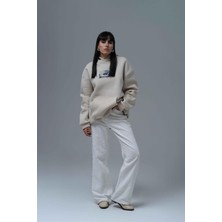 Saw Urbanity Be Good To Yourself Oversize Sweatshirt Kadın Stone