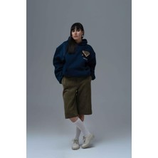 Saw Urbanity Memories Never Die Oversize Sweatshirt Kadın Indigo