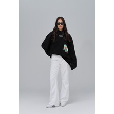 Saw Urbanity Paradise Within Oversize Sweatshirt Kadın Siyah