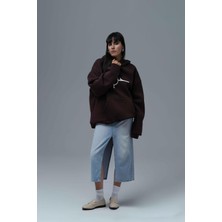 Saw Urbanity Roots & Freedom Oversize Sweatshirt Kadın Kahverengi