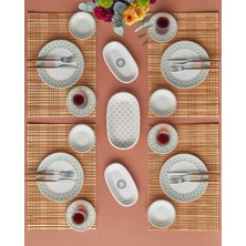 UltraMint Renkli 18 Parça Porselen Kahvaltı Takımı - 6 Kişilik Set