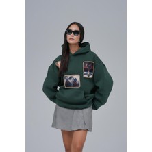 Saw Urbanity Layers Of Awakening Oversize Sweatshirt Kadın Yeşil
