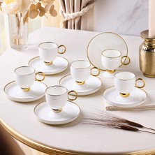 UltraMint 12 Parça Türk Kahve Fincanı Seti, Şık ve Zarif Tasarım