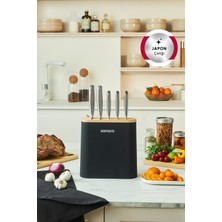 UltraMint Paslanmaz Çelik 6 Parça Standlı Bıçak Seti, Şık ve Dayanıklı Mutfak Aksesuarı