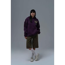 Saw Urbanity Memories Never Die Oversize Sweatshirt Kadın Mor