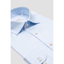 Bb Club Oscar Poplin Pamuklu Slim Fit Açık Mavi Klasik Yaka Erkek Düz Gömlek