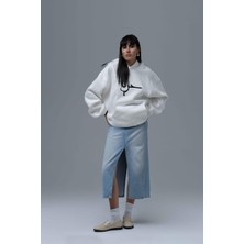 Saw Urbanity Roots & Freedom Oversize Sweatshirt Kadın Ekru