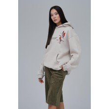 Saw Urbanity Wings Oversize Sweatshirt Kadın Stone