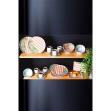 UltraMint Şık 30 Parça Porselen Kahvaltı Takımı, 6 Kişilik, Modern Tasarım