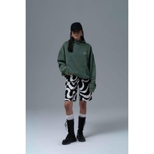 Saw Urbanity Washed Peace Oversize Sweatshirt Kadın Yeşil