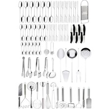 UltraMint 92 Parça Paslanmaz Çelik Mutfak Gereçleri ve Servis Seti