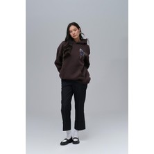 Saw Urbanity Design Story Fading Echoes Oversize Sweatshirt Kadın Kahverengi