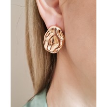 MoM's Collection Çakıl Model Rose Altın Rengi Küpe