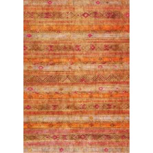 Çam Halı Siesta Vintage 32-031 Etnik Eskitme Desenli Dokuma Tabanlı Yıkanabilir Şönil Salon ve Oda Halısı