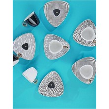 UltraMint Şık Siyah Porselen Kahve Fincanı Takımı 6'lı Set