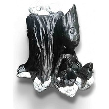 Salıncak Dibi Taşlı Groot Akvaryum Süsü Siyah 10 cm