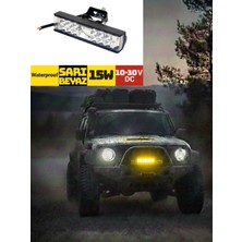 Otokap Universal Off Road Projektör 10-30V 15W Çakar Beyaz Sarı 15X3,5 cm Tır Kamyon Iş Makinesi Uyarı Aydınlatma