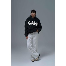 Saw Urbanity Time Of Choose Oversize Welsoft Sweatshirt Kadın Siyah