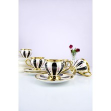 UltraMint 6 Kişilik Siyah Kahve Fincanı Takımı, 100 Ml, Şık ve Modern Tasarım