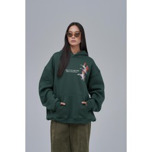Saw Urbanity Wings Oversize Sweatshirt Kadın Yeşil