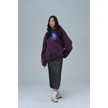 Saw Urbanity Shining Stars Oversize Sweatshirt Kadın Mor
