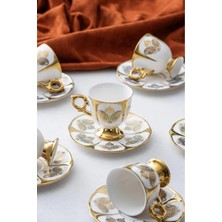 UltraMint Şık 6'lı Porselen Kahve Fincanı Takımı, Zarif ve Dayanıklı Tasarım