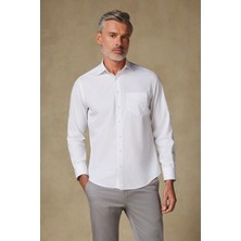 Bb Club Lima Poplin Pamuk Polyester Regular Fit Beyaz Klasik Yaka Erkek Düz Gömlek