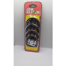Junction Produce Jant Göbek Arması Yapışkanlı 60 mm Siyah 4lü Set