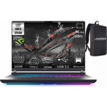Asus Rog Strix G16 Intel Core I5 13450HX G615JH-RV052-K079 32GB 1tb+1tb RTX5050 8gb W11PRO 16" 165Hz Wuxga Gaming Laptop & Karina Çanta
