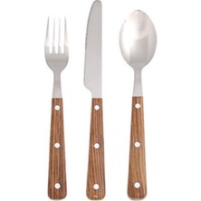 UltraMint 18 Parça Ahşap Görünümlü Yemek Takımı, Şık ve Dayanıklı Tasarım