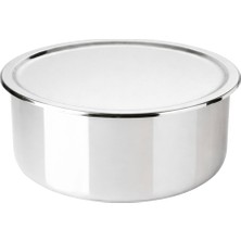 Özbir Paslanmaz Çelik Kapaklı Yemek Sunum ve Saklama Kabı Çok Amaçlı Servis Kabı 18X8 cm 1.80 Lt
