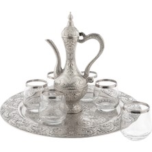 UltraMint Şık Yaldızlı 6 Kişilik Zemzem Takımı, Cam Bardaklar Dahil