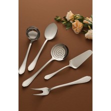 UltraMint Şık 5 Parça Çelik Servis Seti, Modern ve Dayanıklı Tasarım
