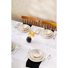 UltraMint Modern 18 Parça Yuvarlak Yemek Takımı, 6 Kişilik Set