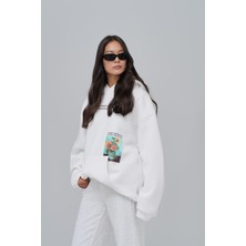 Saw Urbanity Paradise Within Oversize Sweatshirt Kadın Ekru