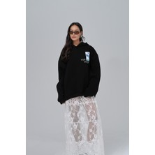 Saw Urbanity Van Gogh Irises Oversize Sweatshirt Kadın Siyah