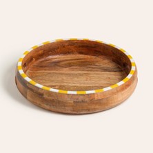 UltraMint Şık Nohar Mango Ağacı Reçine Tepsi 35X35 cm Sarı