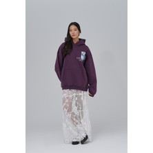 Saw Urbanity Van Gogh Irises Oversize Sweatshirt Kadın Mor