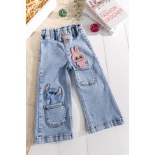 Babymod Figürlü Likralı Denim Kız Çocuk Kot Pantolon