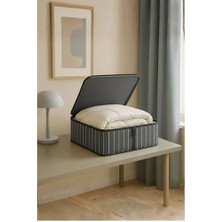 Piev Pratik Çok Amaçlı Mega Dev Yorgan Düzenleyici Hurç Antrasit Çizgili Xxl