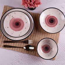 UltraMint Mürdüm Siyah Modern 6 Kişilik 24 Parça Günlük Yemek Takımı