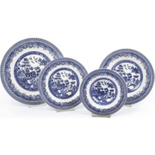 UltraMint Dark Blue 24 Parça Yemek Takımı, Şık ve Modern Tasarım