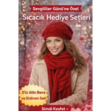 Wearflawless 3'lü Atkı, Bere ve Eldiven Seti, Sevgililer Günü Hediyesi, Kışlık Hediye