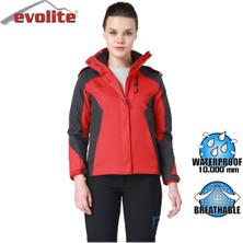 Evolite Diva Kadın 3in1 Gri/kırmızı Mont