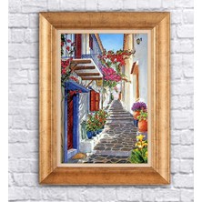 Giyense Altın Çerçeveli Paspartulu Manzara Tablo DF0896