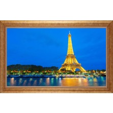 Giyense Altın Çerçeveli Paspartulu Manzara Tablo DF1012