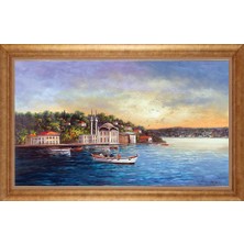 Giyense Altın Çerçeveli Paspartulu Manzara Tablo DF1157