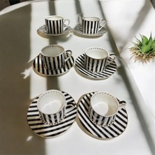 UltraMint Şık Siyah Beyaz Fincan Takımı, Zarif ve Dayanıklı Tasarım